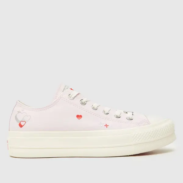 Converse all star lift ox y2k heart trainers in lilac