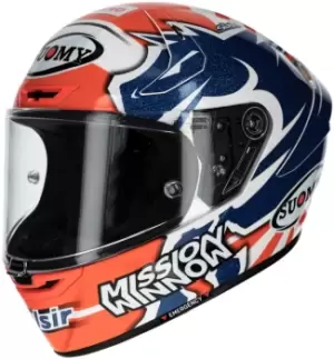 image of Suomy SR-GP Dovi Replica 2019 Helmet, white-red-blue, Size L, white-red-blue, Size L