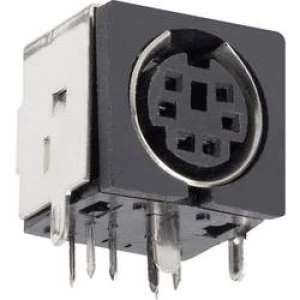 Image of Mini DIN connector Socket horizontal mount Number of pins 3 Black BKL Electronic 0204046