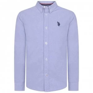 Image of US Polo Assn US Long Sleeve Oxford Shirt - Blue