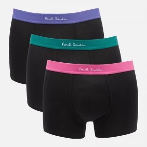 Image of Paul Smith Mens 3 Pack Contrast Waistband Trunks - Blue/Pink/Green - L