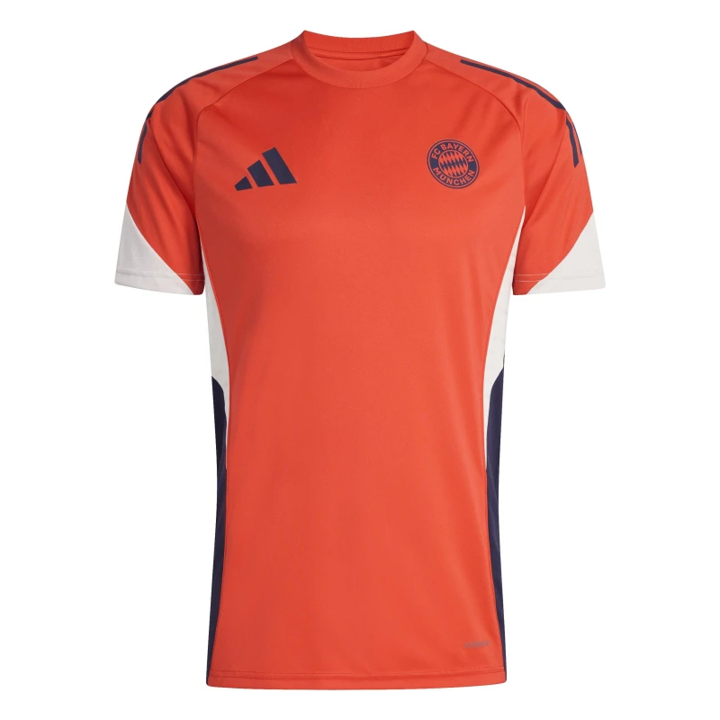 Image of adidas Mens Bayern Munich Trainer Short Sleeve T-Shirt Red/White male S