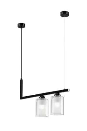 image of Petra Bar Pendant Ceiling Light Black, 2x E27