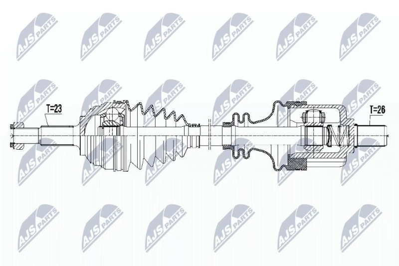 Image of NTY NPW-RE-105 Drive shaft Front Axle Left Drive Shaft (13)