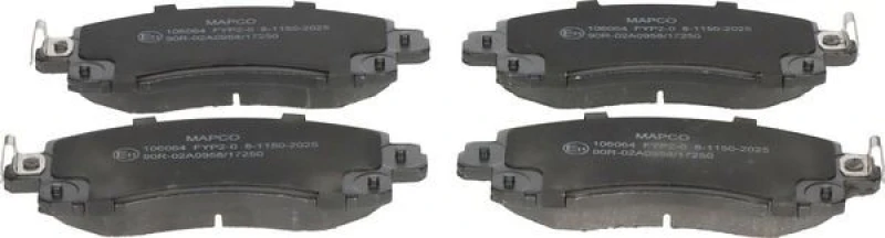 Image of MAPCO 106064 Brake pad set Front Axle, with acoustic wear warning, with anti-squeak plate Brake Pad Set,disc brake (402)
