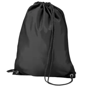 Image of BagBase Budget Water Resistant Sports Gymsac Drawstring Bag (11 Litres) (Pack of 2) (One Size) (Black)