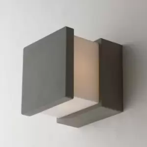 Image of Fan Europe Perret - Outdoor Concrete Wall Light with acrylic diffuser Grey IP65, E14