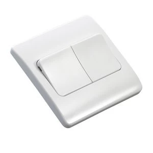 image of MK 10A 2 way White Double Light Switch