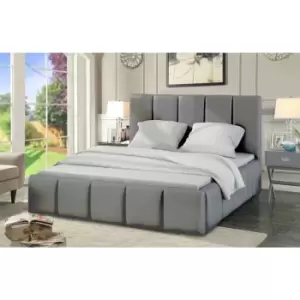 Image of Lurita Bed King Plush Velvet Silver