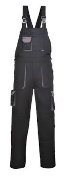 Image of Portwest Texo Contrast Bib and Brace TX12BKTXL Colour: Black