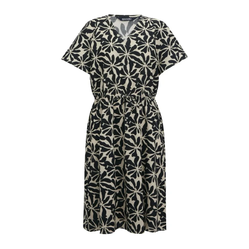 Image of Regatta Womens Elona Cotton V-Neck Dress Size: 18 Multicolor Female 18