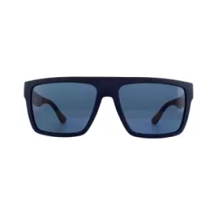 Image of Rectangle Matt Blue Blue Sunglasses