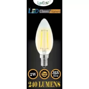 image of Lyveco SES Clear LED 2Filament 240Lumens Candle 2700K 2 Watt