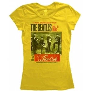 Image of The Beatles Star Club Ladies Yellow T Shirt: X Large