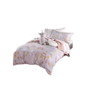 Image of Linen House Childrens/Kids Unicorniverse Duvet Cover Set (Double) (Lilac)
