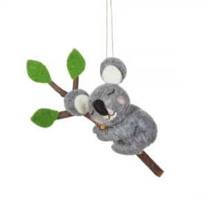 image of Sass & Belle Sleeping Koala Bear Felt Decoration