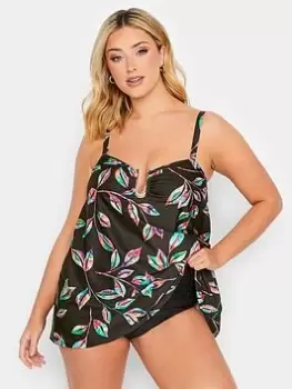 Image of Yours Neon Tropic Metal Trim A-Line Tankini