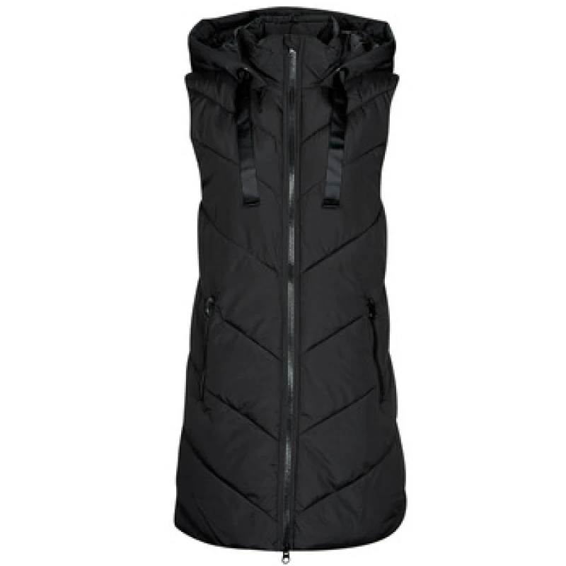 Image of JDY JDYSKYLAR PADDED HOOD WAISTCOAT OTW womens Jacket in Black