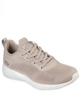 image of Skechers Bobs Squad Tough Talk Trainers - Nude, Size 4, Women