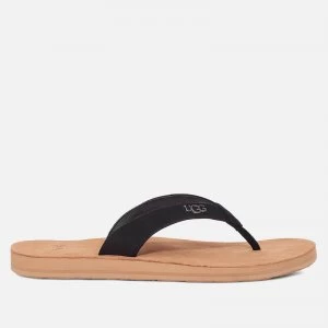 Image of UGG Womens Tawney Logo Flip Flops - Black - UK 8