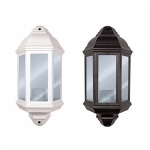 Image of Eterna IP44 Traditional 60W Half Lantern Porch Light - Black