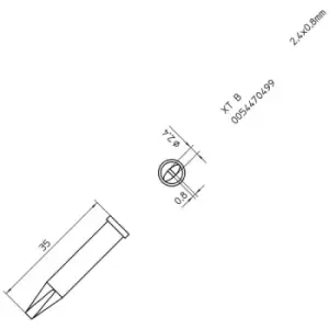 image of Weller T0054470499 XT B Soldering Tip Chisel 2.4mm x 0.8mm