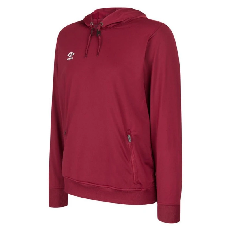 Image of Umbro Umbro Men Club Essential Polyester Hoodie in Burgundy Size: Small Burgundy S Male 5063425382446
