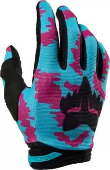 Image of FOX 180 Nuklr Motocross Gloves, black-turquoise, Size 2XL, black-turquoise, Size 2XL