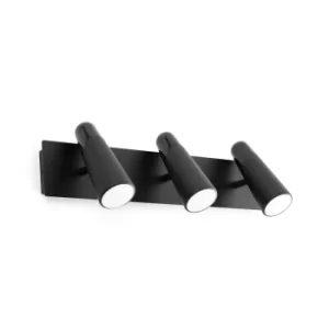 Image of Lao LED 3 Light Indoor Adjustable Wall Spotlight Black