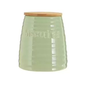 Image of Biscuit Canister in Green Dolomite/Bamboo