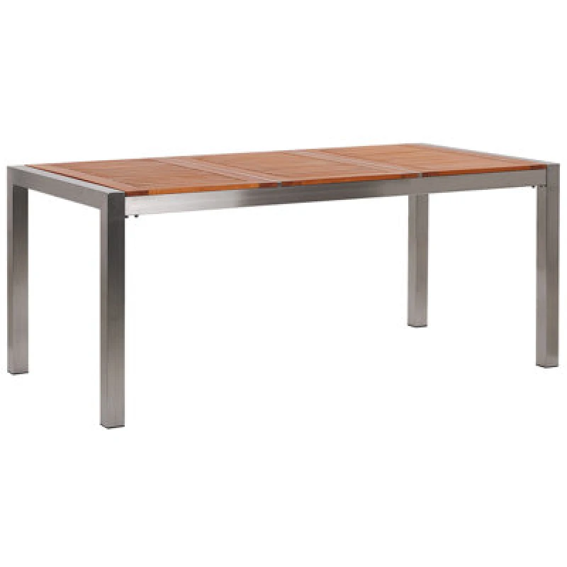 Image of Beliani Garden Dining Table Grosseto 180 Cm 90 Cm Eucalyptus Wood Brown