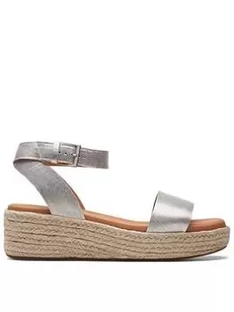 image of Clarks Kimmei Ivy Wedges - Silver Metallic, Silver, Size 3, Women