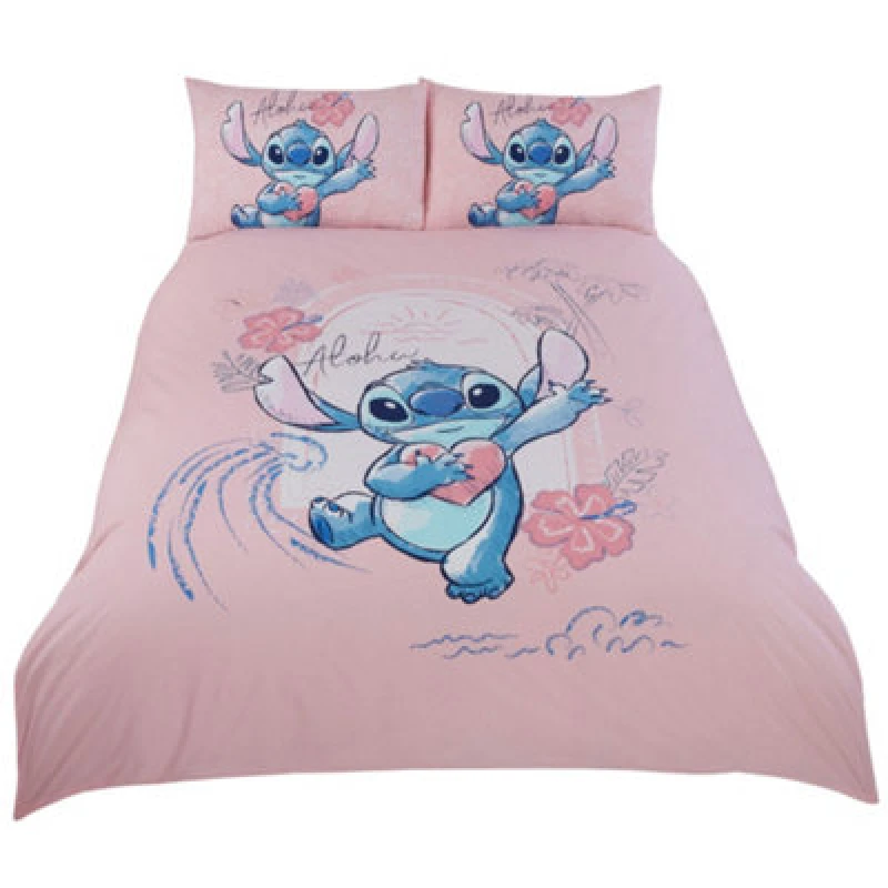 Image of Lilo & Stitch Aloha Duvet Cover Set Dusty Pink (Double)