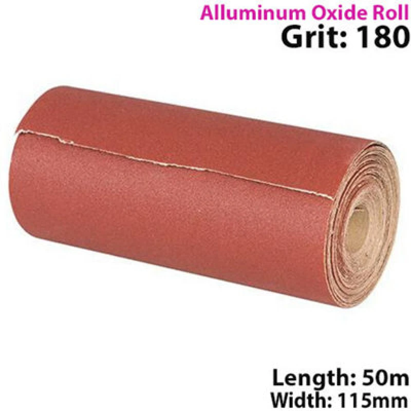 Image of Loops 50m 180 Grit Aluminium Oxide Sand Paper Rolls Long Life Sanding Grinding Sheet Multi
