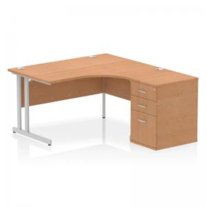 Image of Dynamic Office Solutions Impulse 1400mm Cantilever Right Crescent Desk Workstation I004254