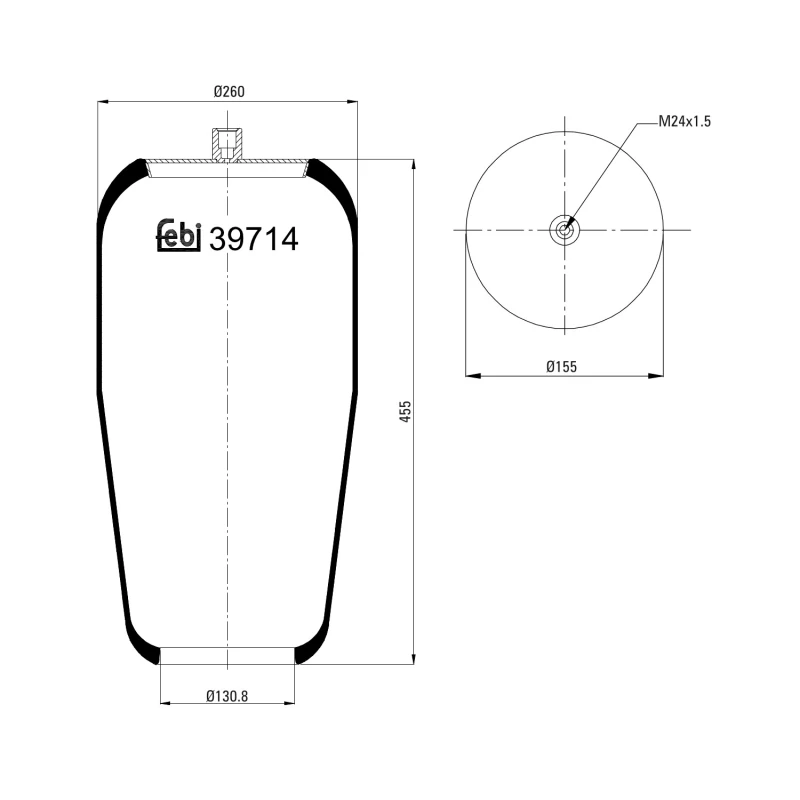 Image of FEBI BILSTEIN 39714 Boot, air suspension Front Axle Right Boot,air suspension (324)