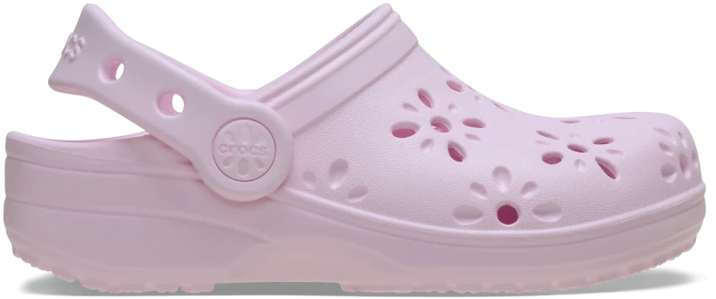 Image of Crocs Kids Toddler Classic Floral Cut-Out Clogs Pink Milk C5