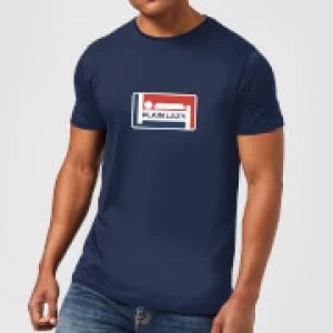 Image of Plain Lazy Logo Print Mens T-Shirt - Navy - L