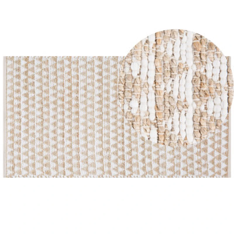 Image of Beliani Rug Tunceli Beige 80 X 150 Cm Cotton