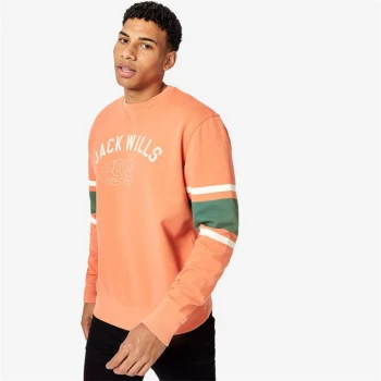 image of Jack Wills Layham Graphic Crew Neck Sweatshirt - Coral