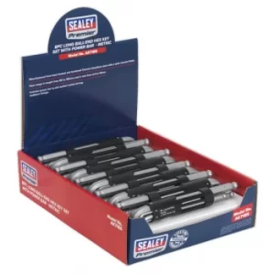 Image of Ball-end Hex Key Set with Power Bar 8PC Long Display Box of 10