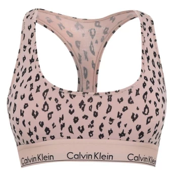 Image of Calvin Klein Modern Cotton Logo Bralette - Sav Cheetah Alm