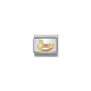 Image of Nomination Composable Classic Daily Life Gold Pink Rocking Horse Link 030242/43