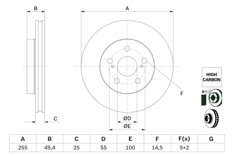 Image of Brake disc Bosch 0 986 479 F72
