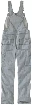 image of Carhartt Railroad Stripe Ladies Dungarees, Size L for Women, Size L for Women