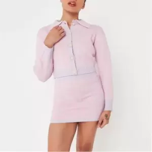 Missguided Pearl Houndstooth Cardiskirtcoord - Pink