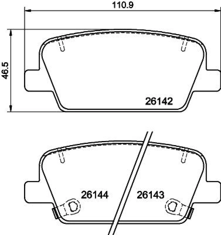 Image of HELLA Brake pad set HELLA 8DB 355 040-081