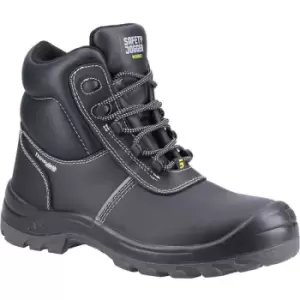 image of Mens Aras Leather Safety Boots (7.5 uk) (Black) - Safety Jogger