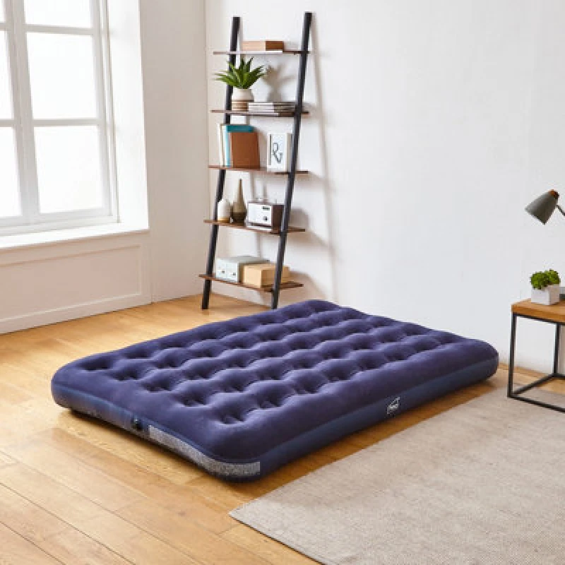 Image of Neo Double Flocked Inflatable Airbed Mattress, Blue AB-BASIC-DOUBLE