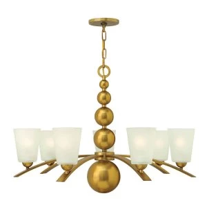 image of 7 Light Multi Arm Chandelier Vintage Brass Finish, E27